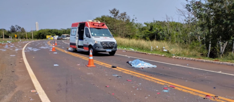 Motociclista morre ao bater de frente com Uno, na BR-163, em Dourados