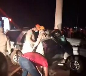 Casal morre em avenida nova da Capital, após Blazer abraçar poste