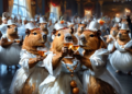 Capivara News TV: Vídeo de IA mostra capivaras “humanas” celebrando o Ano Novo