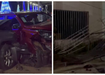 Capivara News TV: Condutor faz verdadeiro “strike” e colide em 3 veículos na Avenida Pantaneta