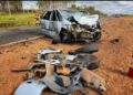 Colisão entre 2 caminhões e carro de passeio mata um condutor na BR-163