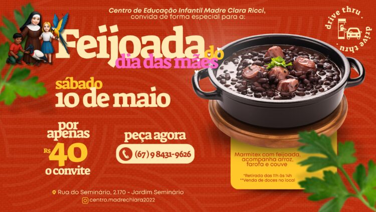Centro de Educação Infantil Madre Clara Ricci promove primeira Feijoada do Dia das Mães com participação das famílias