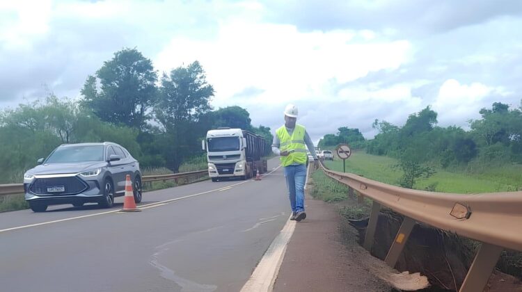 CCR MSVia realiza operação “pare e siga” na BR-163/MS, em Juti, para obra emergencial