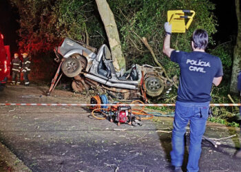 Condutor e filho de 10 anos morrem em colisão de Hilux contra árvore na MS-276