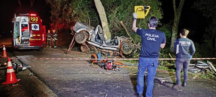 Condutor e filho de 10 anos morrem em colisão de Hilux contra árvore na MS-276