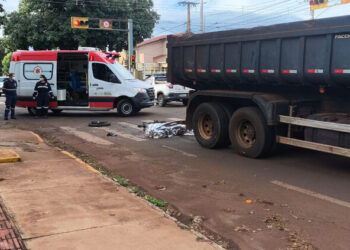 Ciclista morre atropelado por caminhão em cruzamento de Dourados