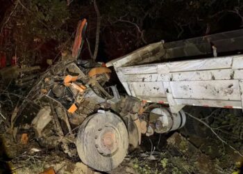 Condutor morre, após perder controle de caminhão e capotar na MS-215 em Pedro Gomes