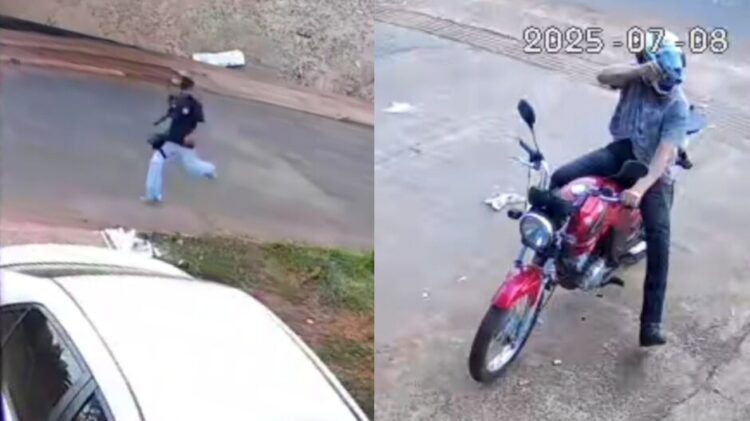 Capivara News TV: Vídeo mostra rapaz sendo alvo de tiros por motociclista no Aero Rancho