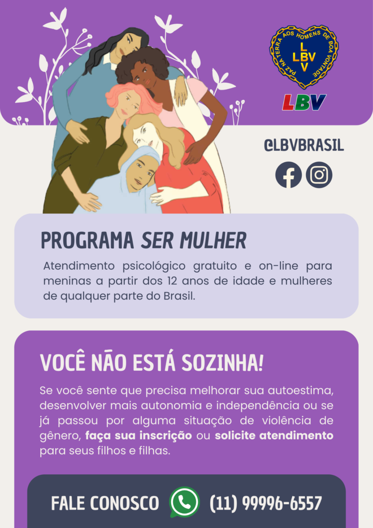 Programa da LBV ajuda a encerrar ciclos de violência contra a mulher