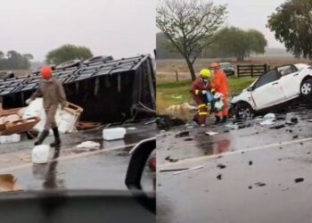 Capivara News TV: Carro parte ao meio em colisão com carreta e motorista morre na BR-163