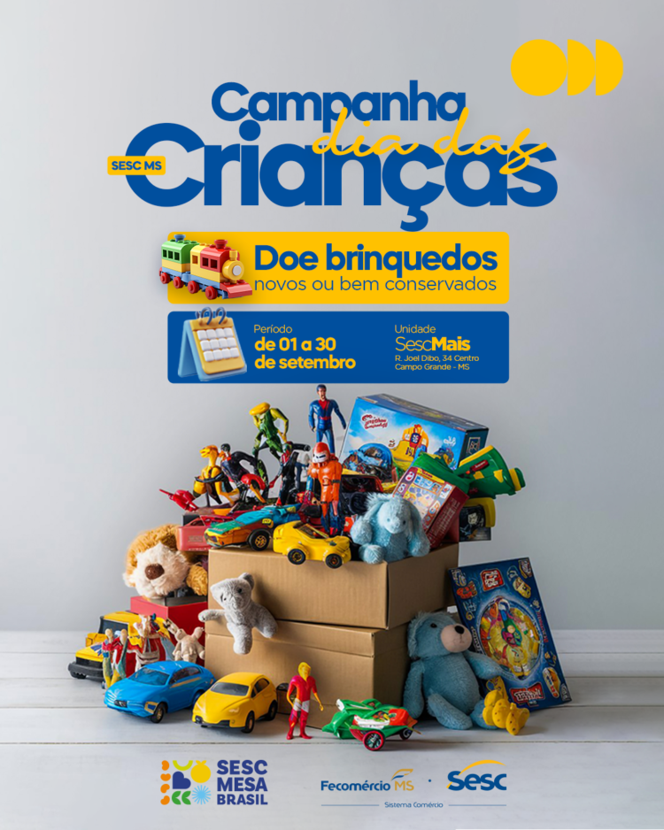 Sesc Mais lança campanha de doação de brinquedos para o Dia das Crianças