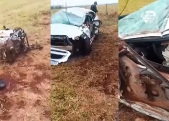 Capivara News TV: Vídeo mostra motor longe de carro após colisão na BR-060 entre Sidrolândia e Nioaque