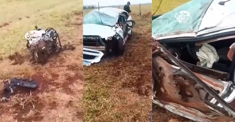 Capivara News TV: Vídeo mostra motor longe de carro após colisão na BR-060 entre Sidrolândia e Nioaque