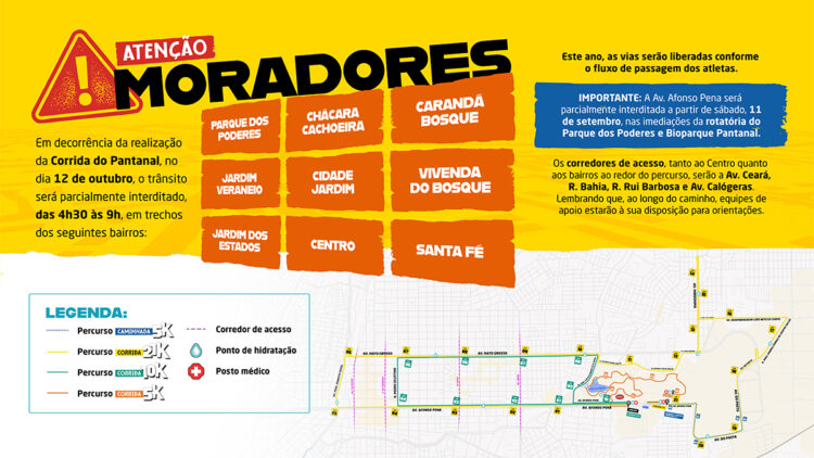 Corrida do Pantanal 2025 altera trânsito em Campo Grande no fim de semana