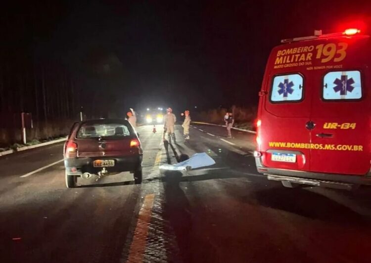 Mulher morre atropelada na BR-267 em Bataguassu e motorista foge sem prestar socorro