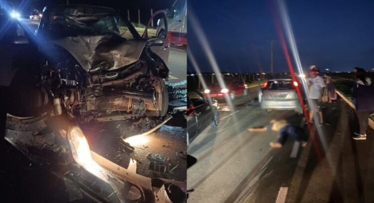 Motociclista faz ultrapassagem, colide de frente com carro e morre na Wilson Paes de Barros