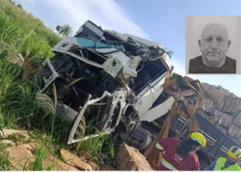 Condutor tem mal súbito, colide caminhão em árvore na BR-163 e morre entre Juti e Caarapó