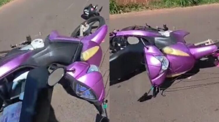 Fios soltos na rua derrubam motociclista e a deixam ferida no Nova Lima