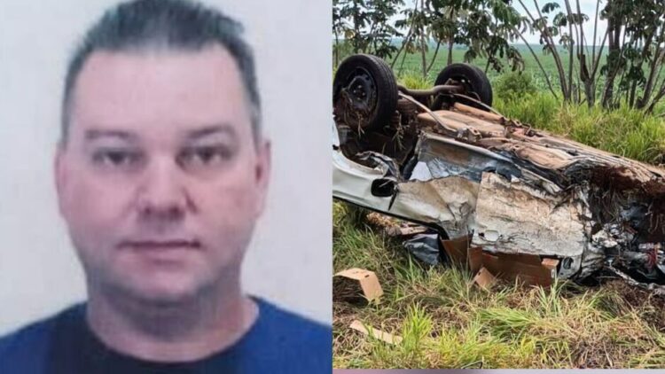 Fiat Strada capota após colisão com S-10 e mata condutor na MS-386 entre Amambai e Ponta Porã