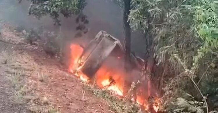 Acidente grave envolve viatura dos bombeiros que pegou fogo na BR-262 entre Aquidauana e Miranda