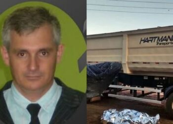 Caminhoneiro morre eletrocutado ao colocar lona em carreta na BR-163 em São Gabriel do Oeste