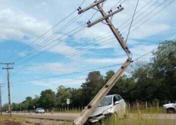 A cada três dias um poste é derrubado por acidente de trânsito no MS