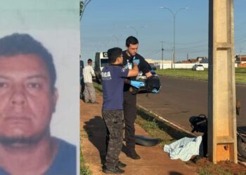 Motociclista morre ao colidir violentamente contra poste em avenida de Nova Andradina