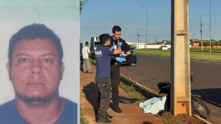 Motociclista morre ao colidir violentamente contra poste em avenida de Nova Andradina