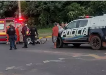 Caminhão boiadeiro atropela e mata idoso que estava de bike por avenida em Anastácio