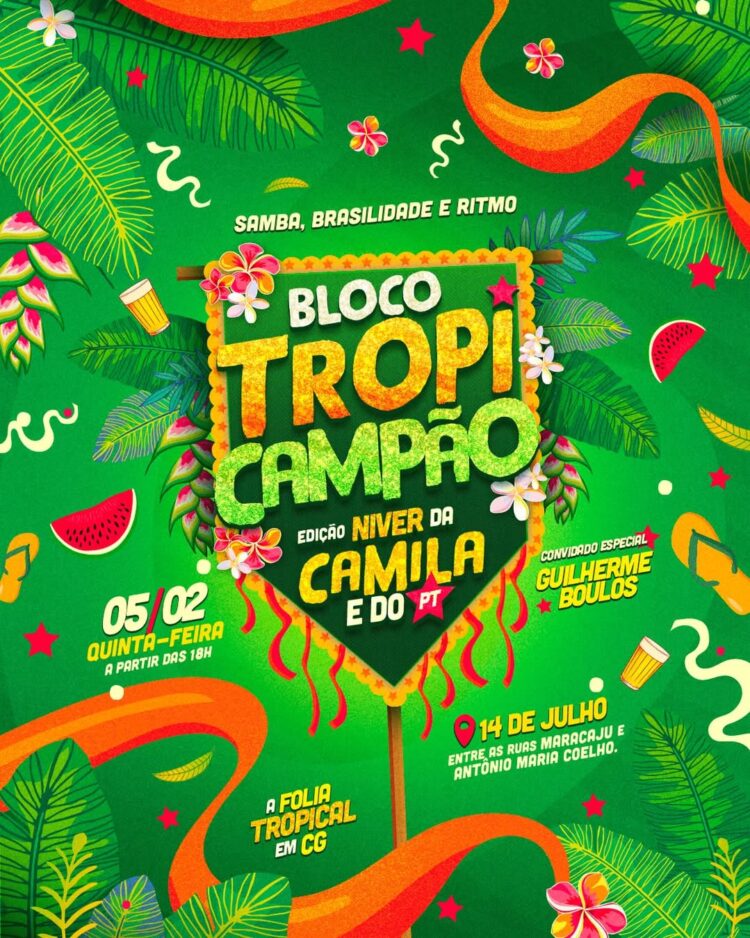 TropiCampão esquenta o carnaval de CG com brasilidade, política e celebração popular
