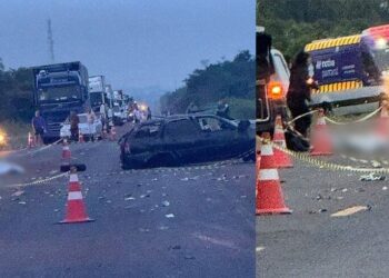 Homem capota veículo, tem corpo arremessado e morre atropelado por caminhão na BR-163