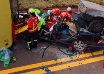 Simulado tem acidente com cinco veículos e 20 vítimas e chama atenção em Campo Grande