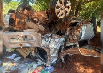 VW Amarok colide na traseira de Palio na MS-164 em Ponta Porã e mulher morre