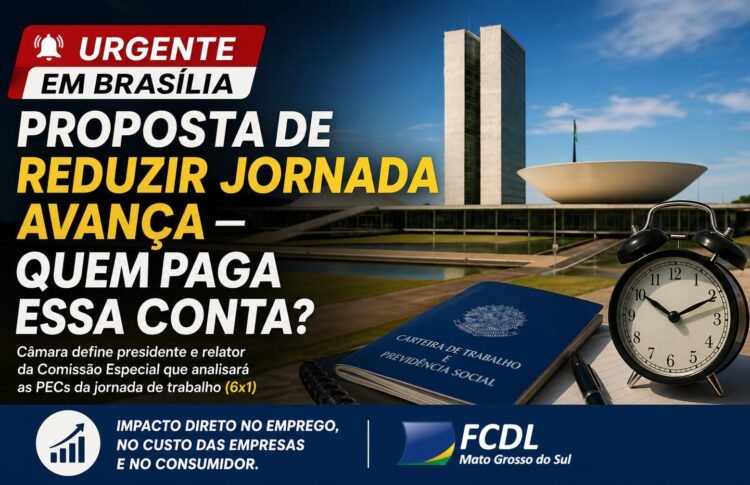 Presidente da FCDL-MS atua em Brasília contra fim da escala 6×1 e alerta para alta nos preços