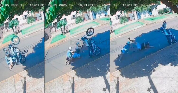 Capivara News TV: Após empinar moto, jovens se “esborracham” no chão em Dourados