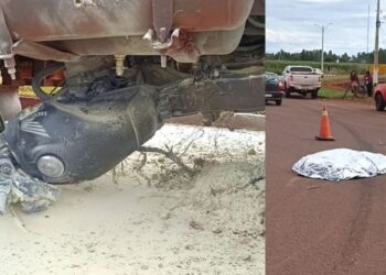 Mãe e filho em moto colidem com carreta na Presidente Vargas e um deles morre em Dourados