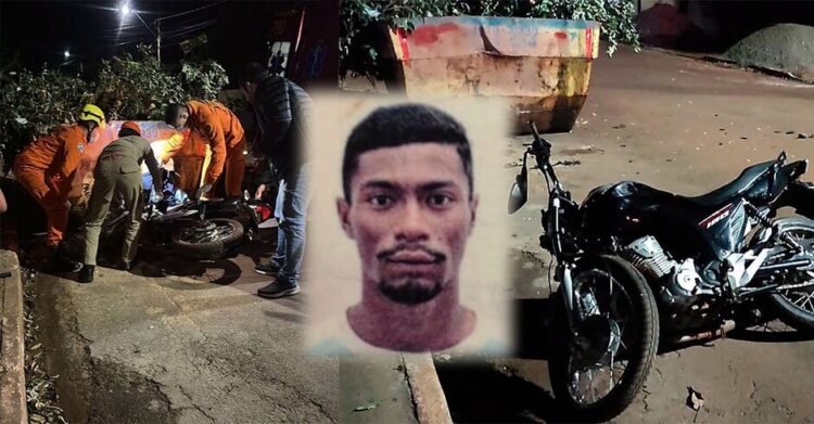Motociclista morre ao colidir moto contra caçamba de entulhos em Rio Brilhante