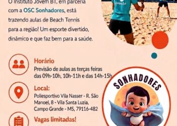 Instituto Jovem BT chega a Campo Grande com aulas gratuitas de Beach Tennis para jovens da rede pública