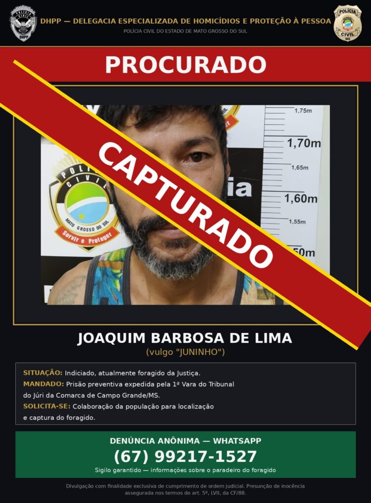 Polícia prende Juninho acusado de assassinato no Inferninho de Campo Grande