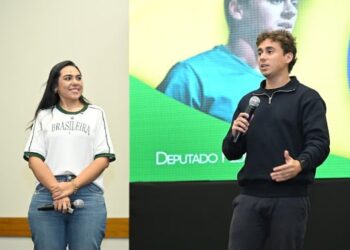 Nikolas Ferreira apresenta Cassy Monteiro, única pré-candidata à Câmara Federal apoiada por ele em MS