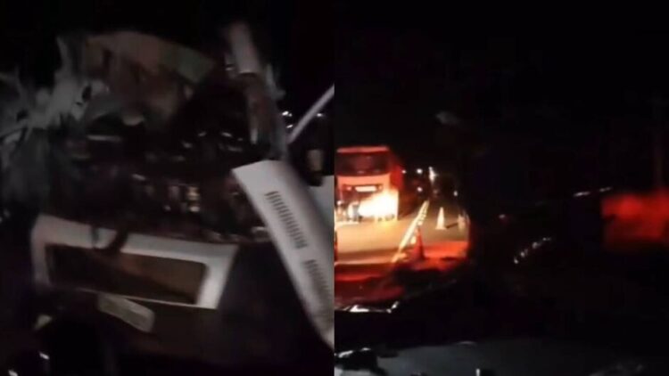 Cinco pessoas morrem em colisão entre van, caminhão e Fiat Strada na MS-156