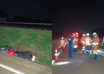Jovem motociclista morre ao perder controle e cair em vala na BR-163 em Dourados