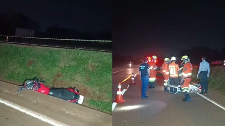 Jovem motociclista morre ao perder controle e cair em vala na BR-163 em Dourados