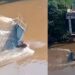 Ponte do Taquari cai e mata condutor de carreta que ficou submerso entre Corumbá e Coxim
