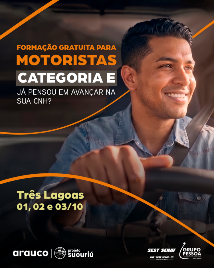 Arauco abre inscrições em Três Lagoas para formação de motoristas para categoria E