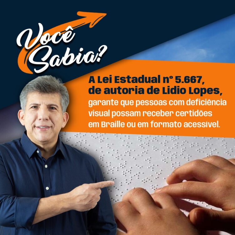 Lei garante certidões em Braille e amplia autonomia de pessoas com deficiência visual em MS