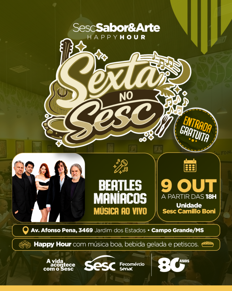 Sexta no Sesc recebe Beatles Maníacos com clássicos do quarteto de Liverpool