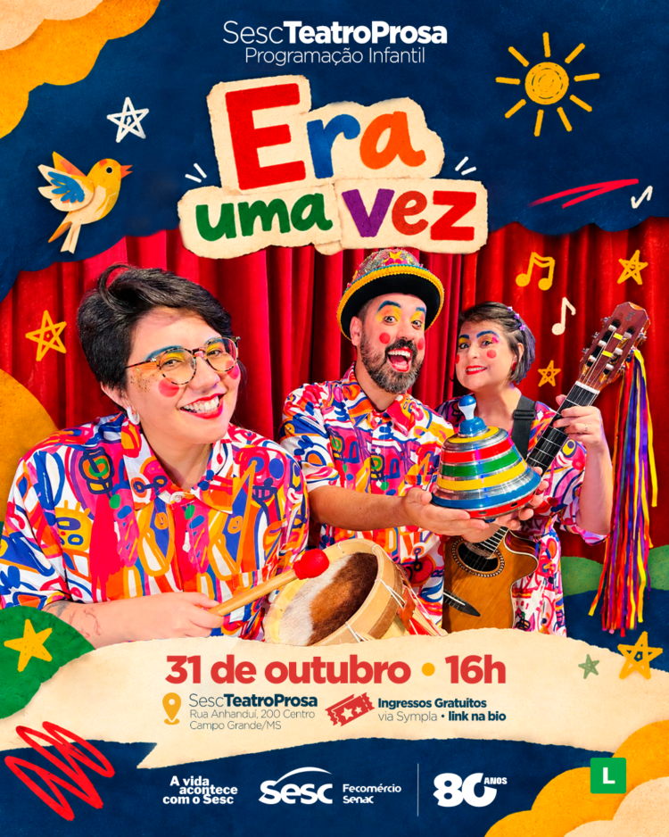 Música, histórias e brincadeiras animam programação infantil gratuita no Sesc Teatro Prosa