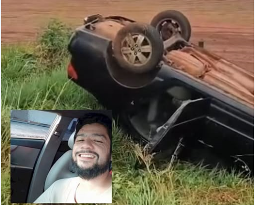 Motorista morre, após carro capotar em estrada de Deodápolis