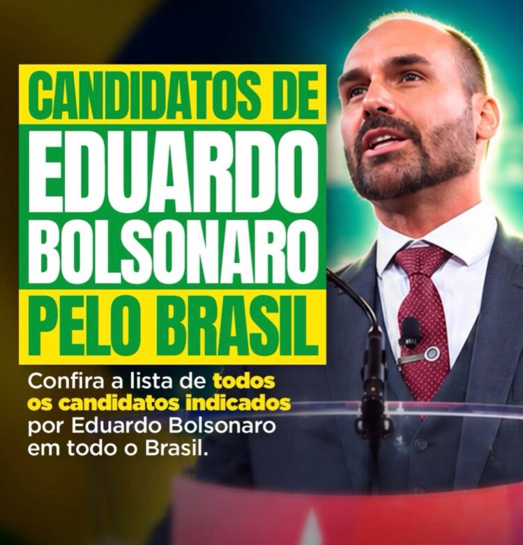 Eduardo Bolsonaro publica lista de apoio a candidatos e aponta Coronel David como seu deputado estadual em MS